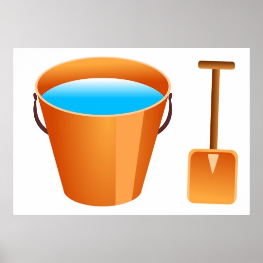 Orangefarbene Eimer und Späne Poster (Vorne)