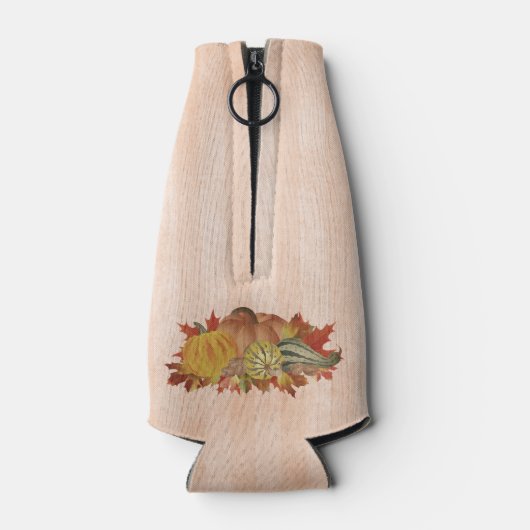 Orangefarbene Erntedank Pumpkins und Squash Flaschenkühler (Rückseite)