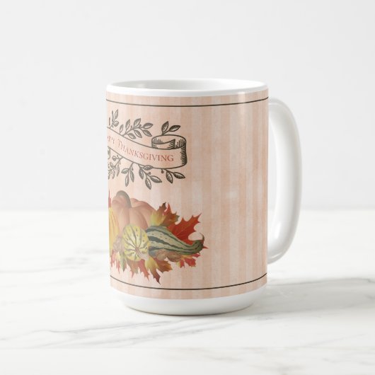 Orangefarbene Erntedank Pumpkins und Squash Kaffeetasse (VorderseiteRechts)