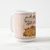 Orangefarbene Erntedank Pumpkins und Squash Kaffeetasse (Vorderseite Links)