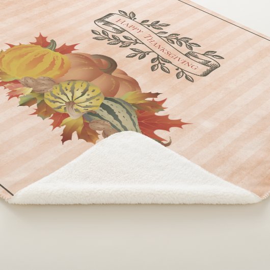 Orangefarbene Erntedank Pumpkins und Squash Sherpadecke (3/4)