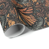 Orangefarbene Fantasie abstrakte Kunst Geschenkpapier (Rolleneckpunkt)