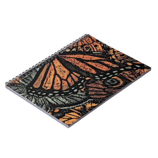 Orangefarbene Fantasie abstrakte Kunst Notizblock (Linke Seite)