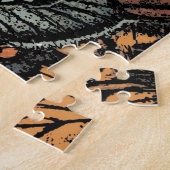 Orangefarbene Fantasie abstrakte Kunst Puzzle (Seite)