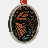 Orangefarbene Fantasie abstrakte Kunst Silbernes Ornament (Rechts)