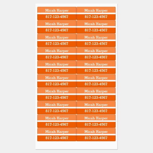 Orangefarbene Farbblockklemme - Medium Rechteck Etiketten (Blatt)
