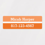 Orangefarbene Farbblockklemme - Medium Rechteck Etiketten (Design 2)