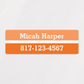 Orangefarbene Farbblockklemme - Medium Rechteck Etiketten (Design 1)