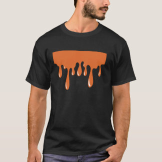 Orangefarbene Farbschokolade Tropfen Halloween-Kos T-Shirt