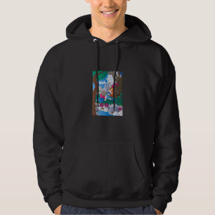 Orangefarbene Fee und ein braunes Einhorn sitzen b Hoodie