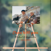 Orangefarbene Feier bis 60 Jahre Hochzeit Acrylschild (Neutral)