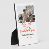 Orangefarbene Feier bis 60 Jahre Hochzeit Fotoplatte (Seite)