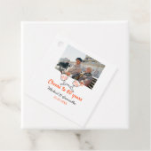 Orangefarbene Feier bis 60 Jahre Hochzeit Geschenkanhänger (Beispiel)