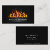 Orangefarbene Flammen mit schwarzem Hintergrund Visitenkarte (Vorne/Hinten)