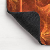 Orangefarbene Flammen über Abstrakte schwarze Arma Mousepad (Ecke)