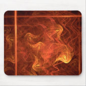 Orangefarbene Flammen über Abstrakte schwarze Arma Mousepad (Vorne)