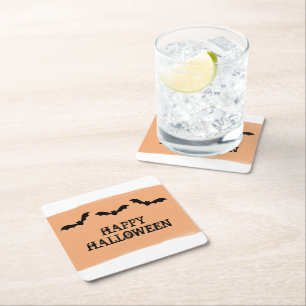 Orangefarbene Fledermäuse Halloween Untersetzer