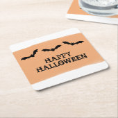 Orangefarbene Fledermäuse Halloween Untersetzer (angewinkelt)