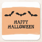 Orangefarbene Fledermäuse Halloween Untersetzer (Vorderseite)