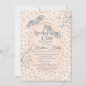 Orangefarbene Fledermäuse Niedliche Kinderdusche Einladung (Vorderseite)