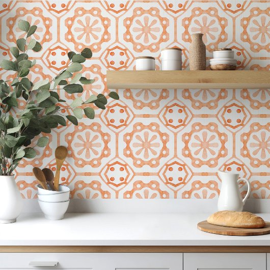 orangefarbene Fliesen im marokkanischen Stil