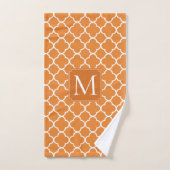 Orangefarbene Folie - Monogramm Badhandtuch Set (Handtuch)
