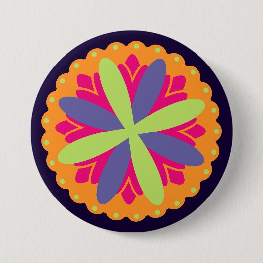 Orangefarbene Formen Button (Vorderseite)