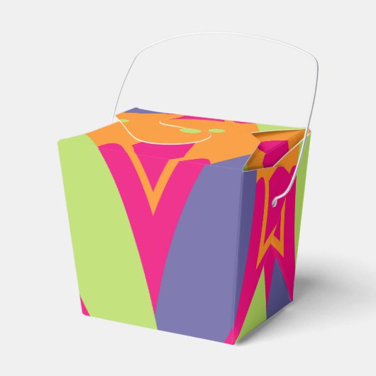 Orangefarbene Formen Geschenkschachtel (Vorderseite)
