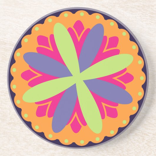 Orangefarbene Formen Getränkeuntersetzer (Vorne)