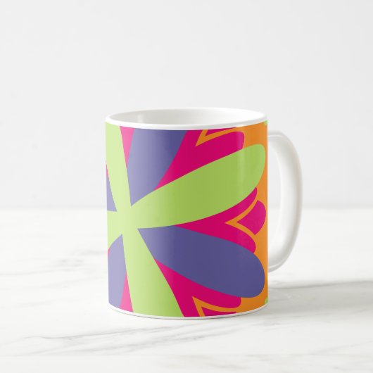 Orangefarbene Formen Kaffeetasse (VorderseiteRechts)