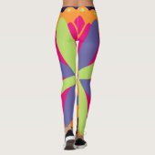 Orangefarbene Formen Leggings (Rückseite)