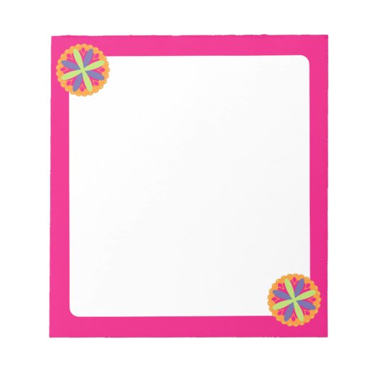 Orangefarbene Formen Notizblock (Vorderseite)