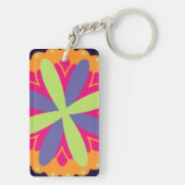 Orangefarbene Formen Schlüsselanhänger (Rückseite)