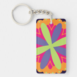 Orangefarbene Formen Schlüsselanhänger