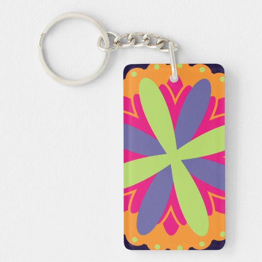 Orangefarbene Formen Schlüsselanhänger (Vorderseite)