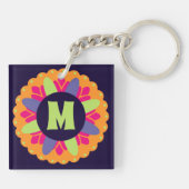 Orangefarbene Formen Schlüsselanhänger (Rückseite)