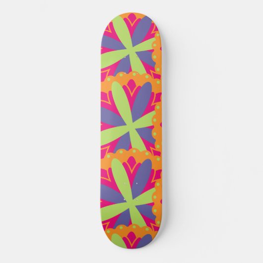 Orangefarbene Formen Skateboard (Vorderseite)