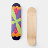Orangefarbene Formen Skateboard (Vorderseite)