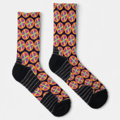 Orangefarbene Formen Socken (Rechts)