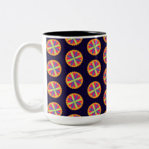 Orangefarbene Formen Zweifarbige Tasse