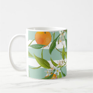 Orangefarbene Früchte: Nahtlos Vintag. Kaffeetasse