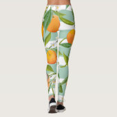 Orangefarbene Früchte: Nahtlos Vintag. Leggings (Rückseite)