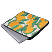 Orangefarbene Früchte und Blätter nahtlos Laptopschutzhülle (Vorne Knopf)