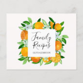 Orangefarbene Früchte und Blume, Rezeptkarte (Rückseite)