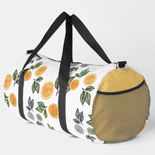 Orangefarbene Fruchtscheiben Duffle Bag (Rechte Ecke)