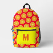 Orangefarbene Fruchtscheiben in Neonfarben, kunden Bedruckter Rucksack (Vorderseite)