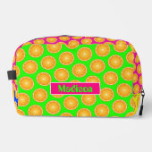 Orangefarbene Fruchtscheiben Neonfarben individuel Waschbeutel (Vorderseite)