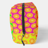 Orangefarbene Fruchtscheiben Neonfarben individuel Waschbeutel (Rechts)