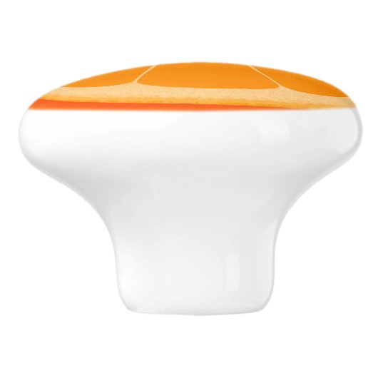 Orangefarbene Fruchtschneide-Drehknopf Keramikknauf (Seitenansicht)