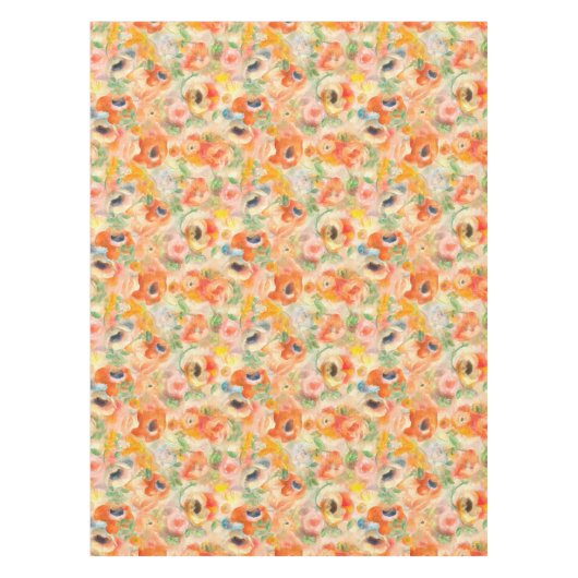 Orangefarbene Frühlingsblüten Tischdecke (Vorderseite)